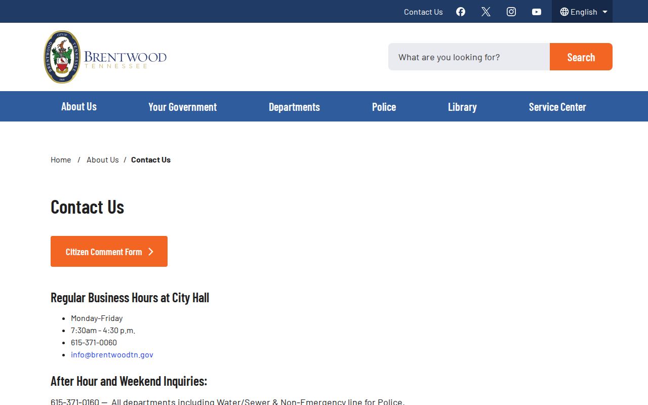 Brentwood people directories city personnel and contact page