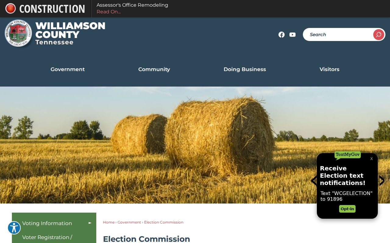Brentwood voter registration records at Williamson County Election Commission